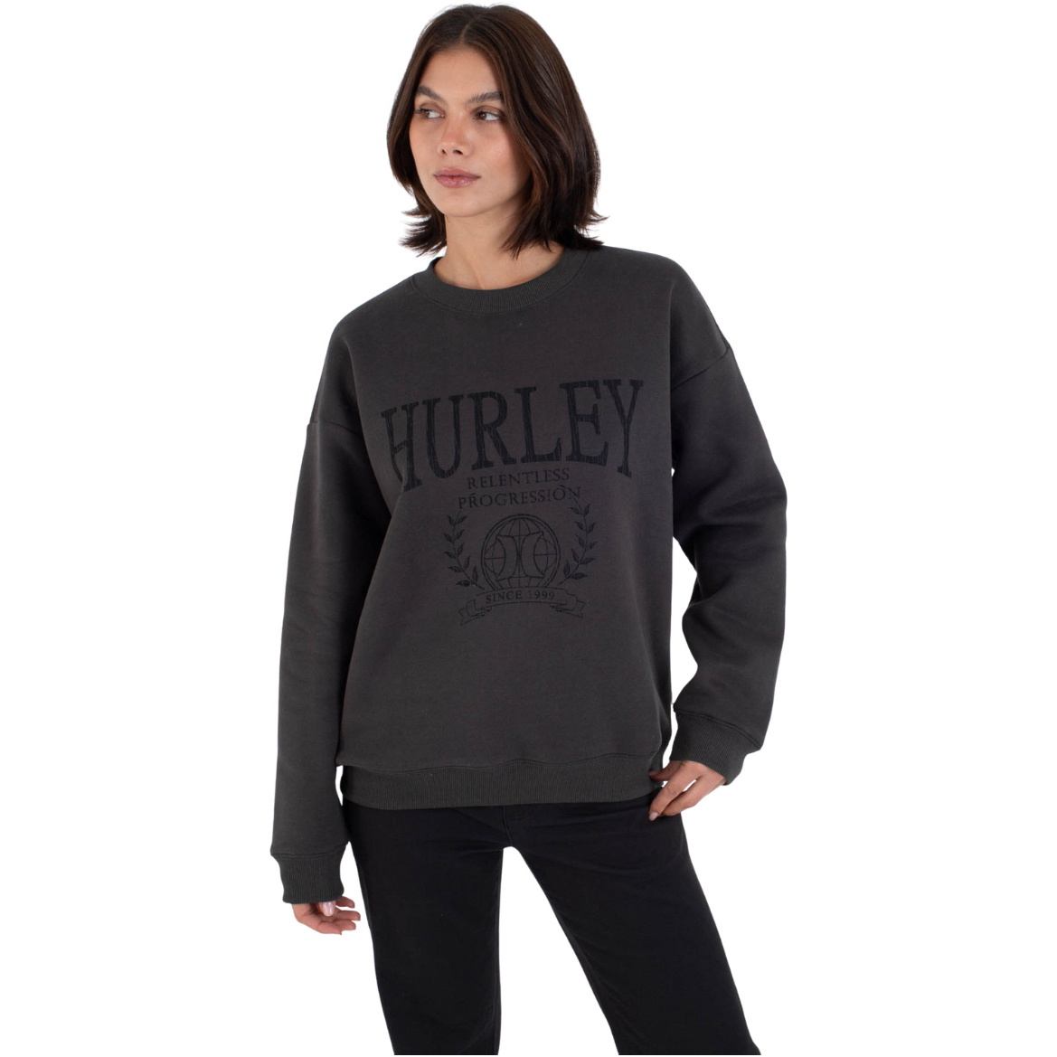 2025 Hurley Mujer Estadio Crew WFTEU00018 - Dark Shadow